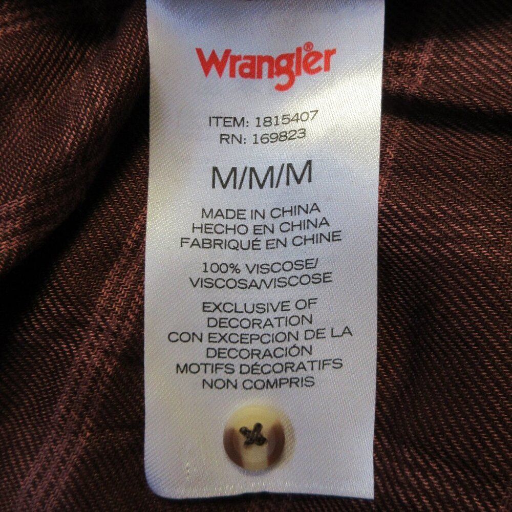 WRANGLER Brown Rust Plaid Blouse Womens Size M (8-10) Popover Top Shirt NWT - Picture 10 of 13